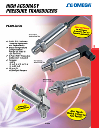 Thumbnail of document Data Sheet - PX409-100GI Configurable, High Accuracy Pressure Transducers